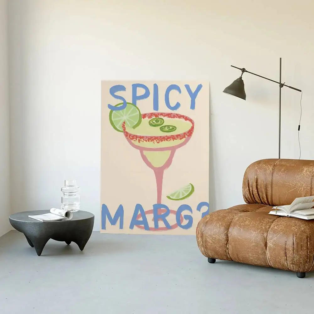 Matcha latte - minimalistyczny plakat do kuchni Niebieski