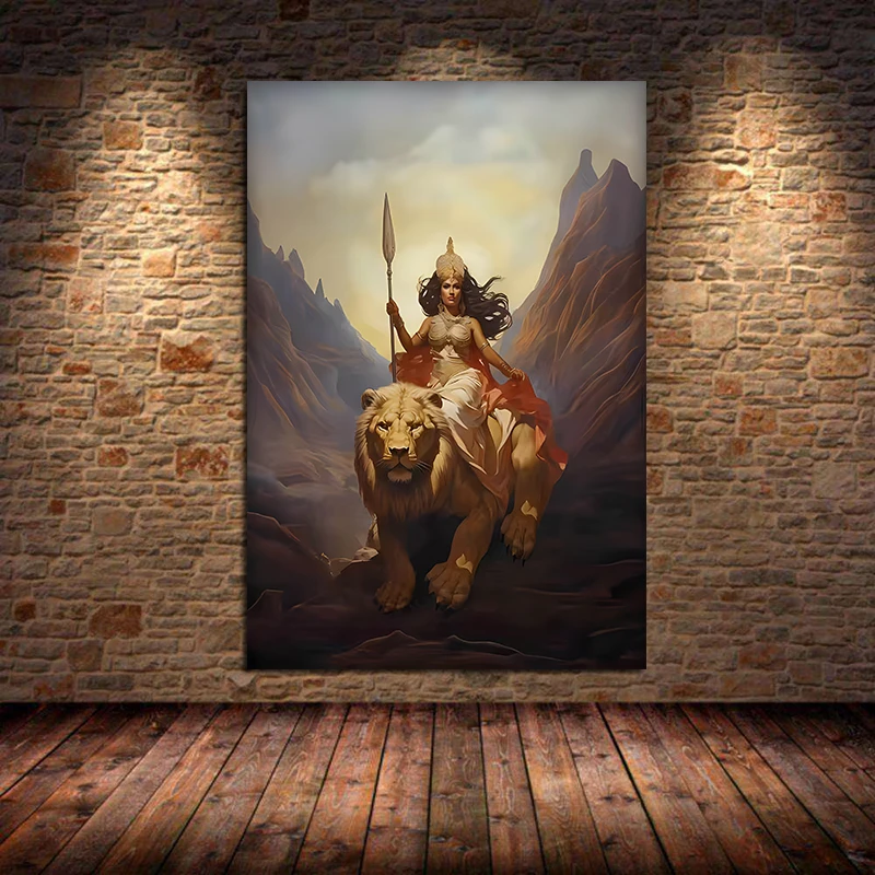 Plakat z boginią Saraswati i medytacją Czarny