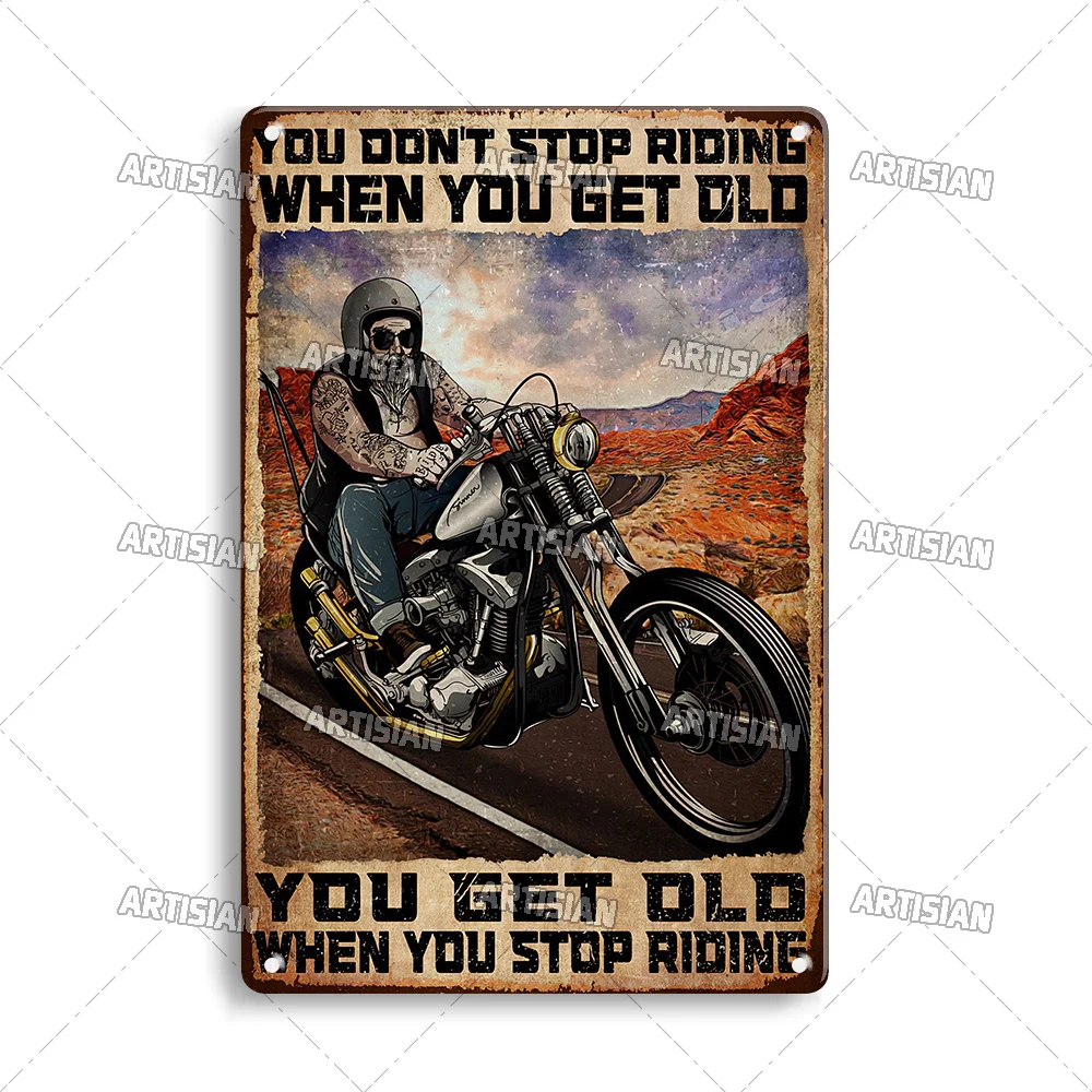 Plakat metalowy motocykl wyścigowy w stylu vintage Zielony