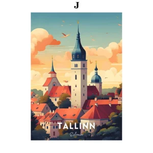 Plakat miejskie mosty i metropolie w akwareli Jasnożółty
