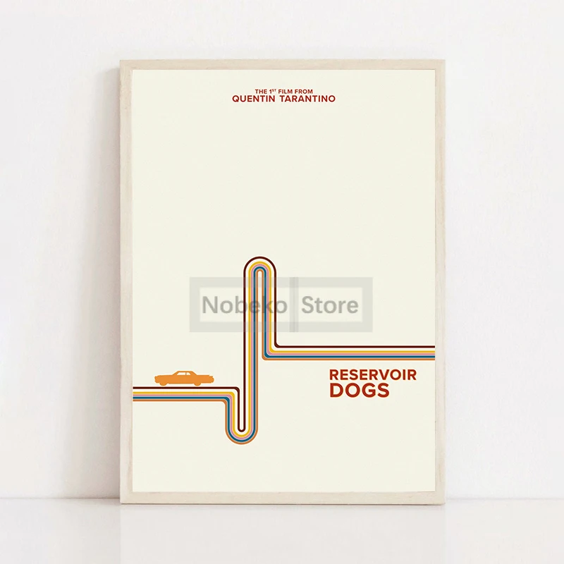 Minimalistyczny plakat retro z samochodem Czerwony
