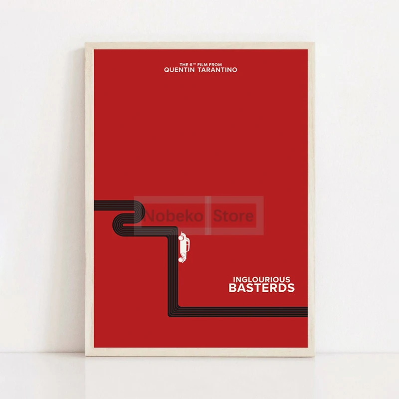 Minimalistyczny plakat retro z samochodem Niebieski