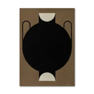 Plakat minimalistyczny wazon z cytryną Czarny