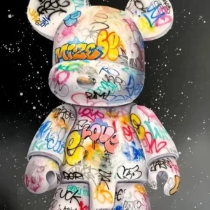 Plakat miś graffiti pop-art Biały