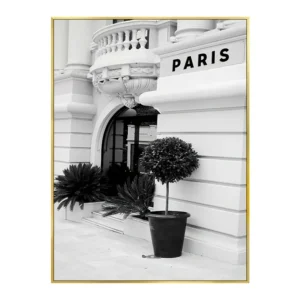 Plakat modowy Paris perfumy i auto Niebieski