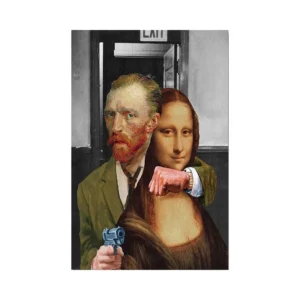 Plakat Mona Lisa graffiti abstrakcja Fioletowy