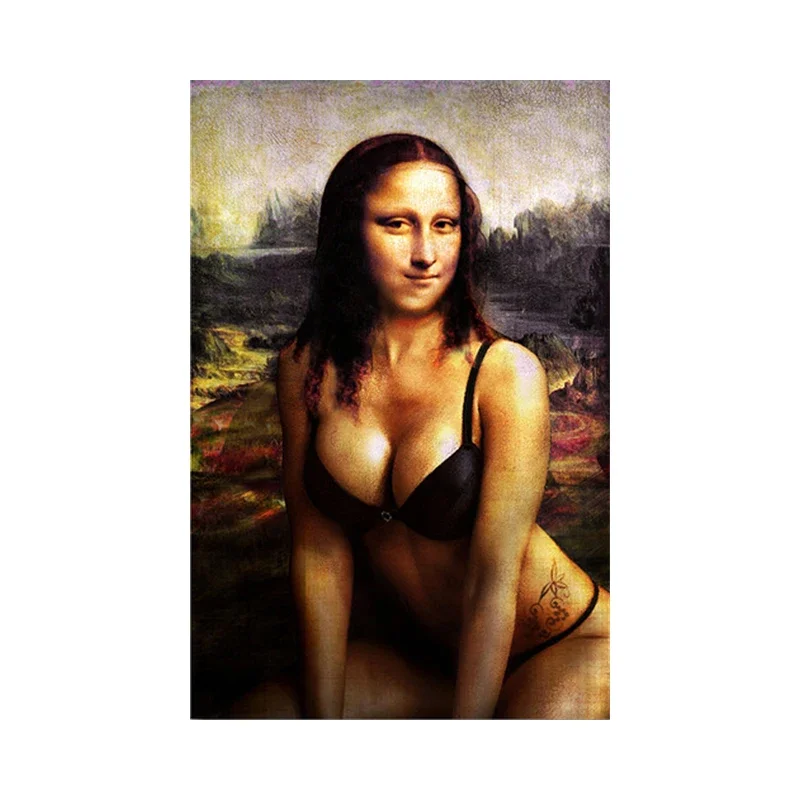 Plakat Mona Lisa graffiti abstrakcja Jasnożółty
