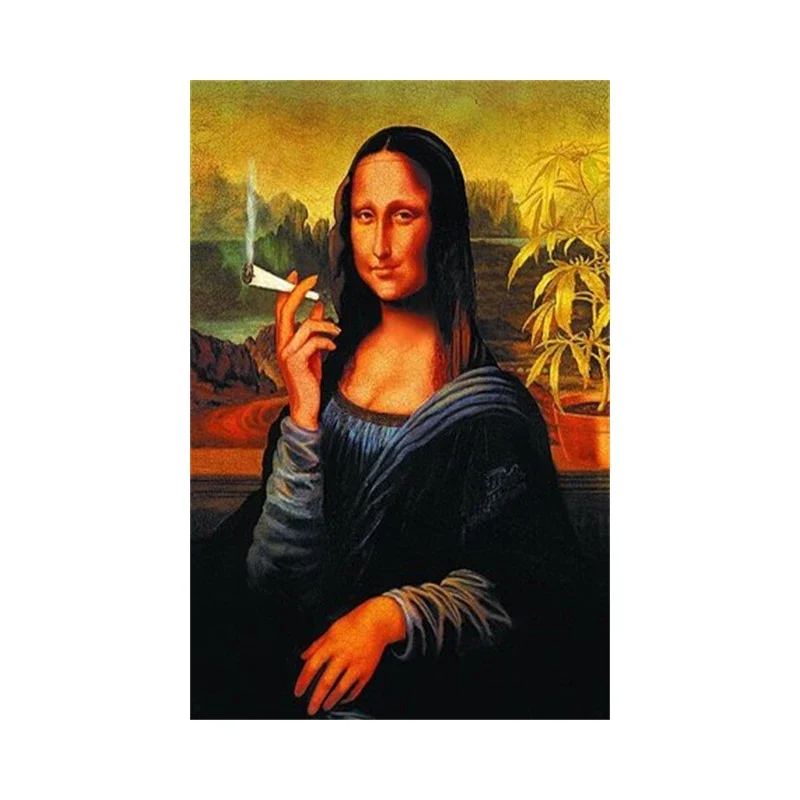 Plakat Mona Lisa graffiti abstrakcja Niebieski