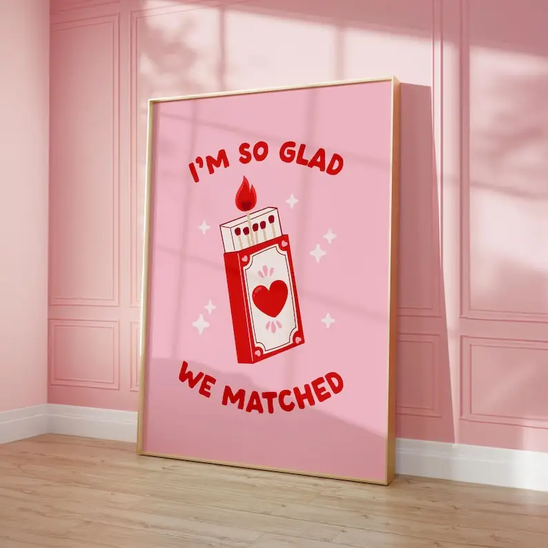 Plakat More Amore - romantyczna typografia na Walentynki Czerwony