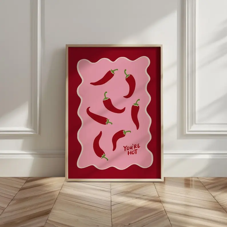 Plakat More Amore - romantyczna typografia na Walentynki Khaki