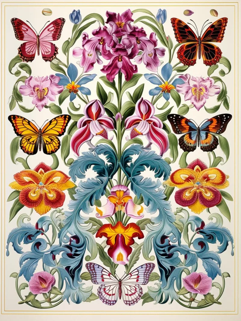 Motyl i pszczoła na słoneczniku - plakat Wielo