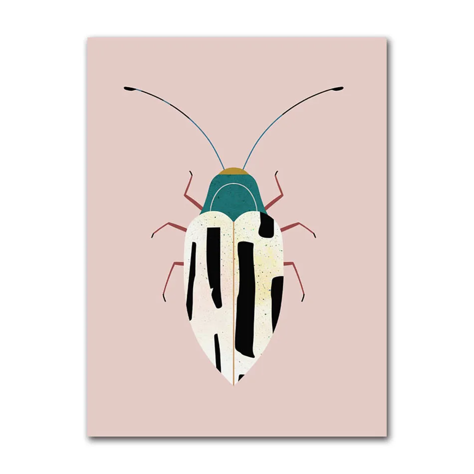 Plakat motyle i owady - grafika w stylu nordyckim Burgundia
