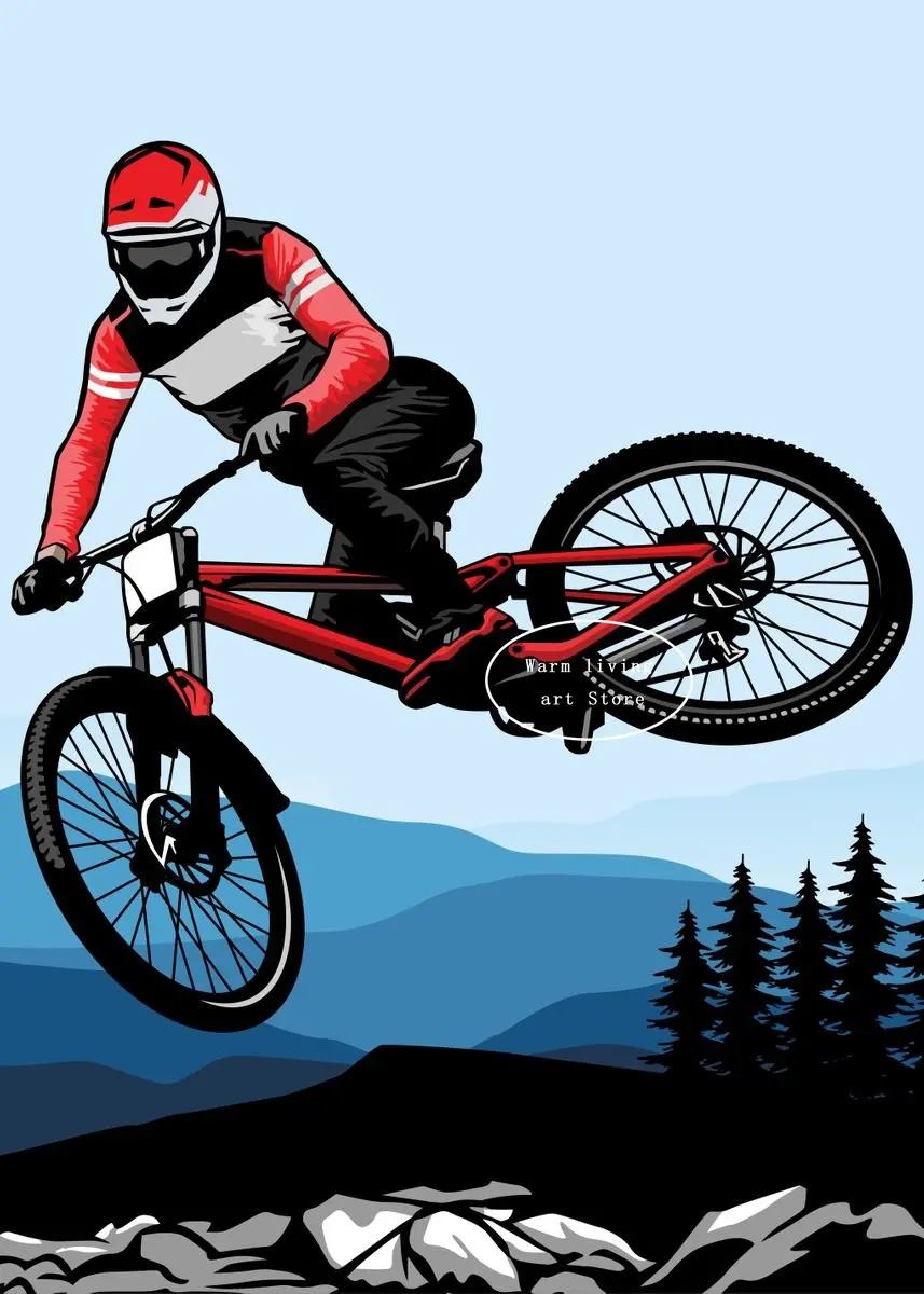 Plakat motywacyjny z rowerem górskim MTB Burgundia