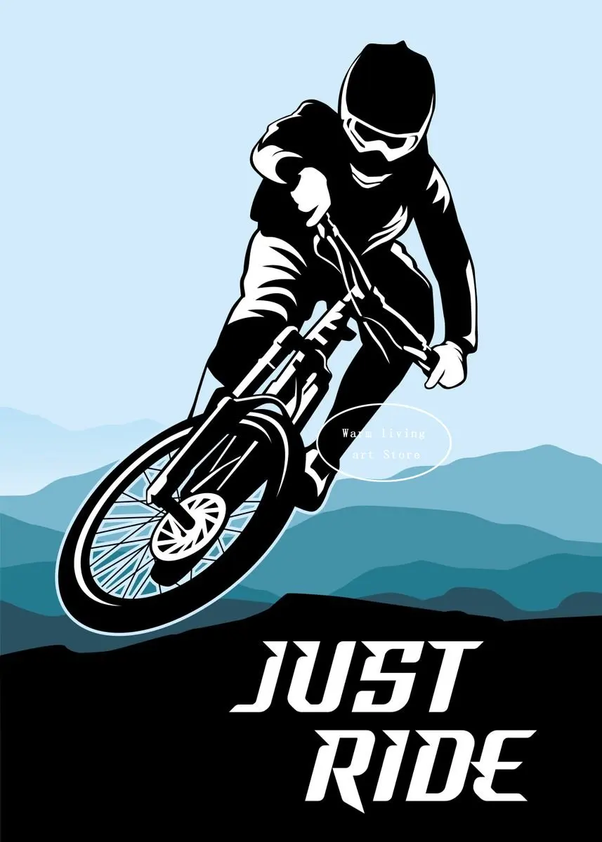 Plakat motywacyjny z rowerem górskim MTB Khaki