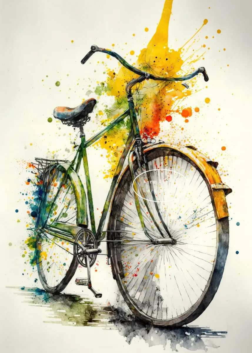 Plakat motywacyjny z rowerem górskim MTB Czerwony