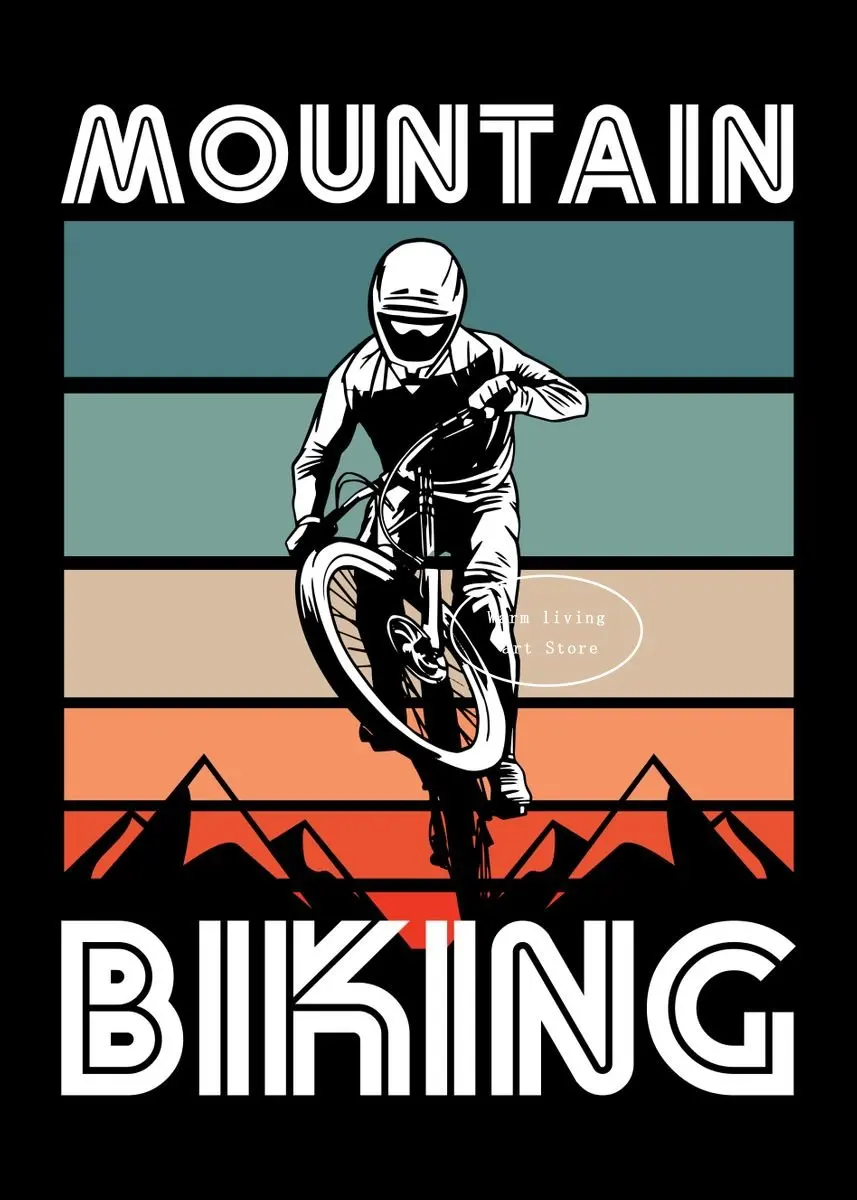 Plakat motywacyjny z rowerem górskim MTB Fioletowy