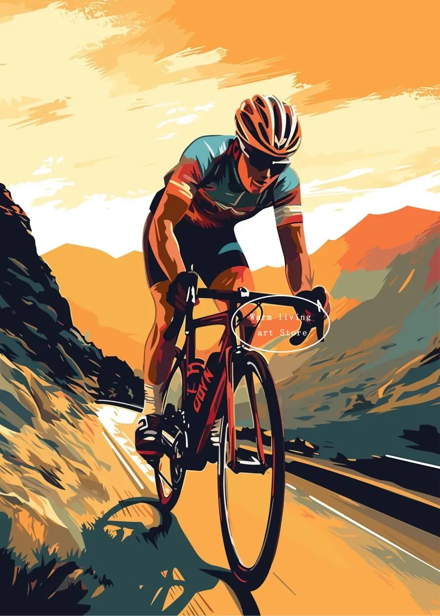 Plakat motywacyjny z rowerem górskim MTB Jasnoszary