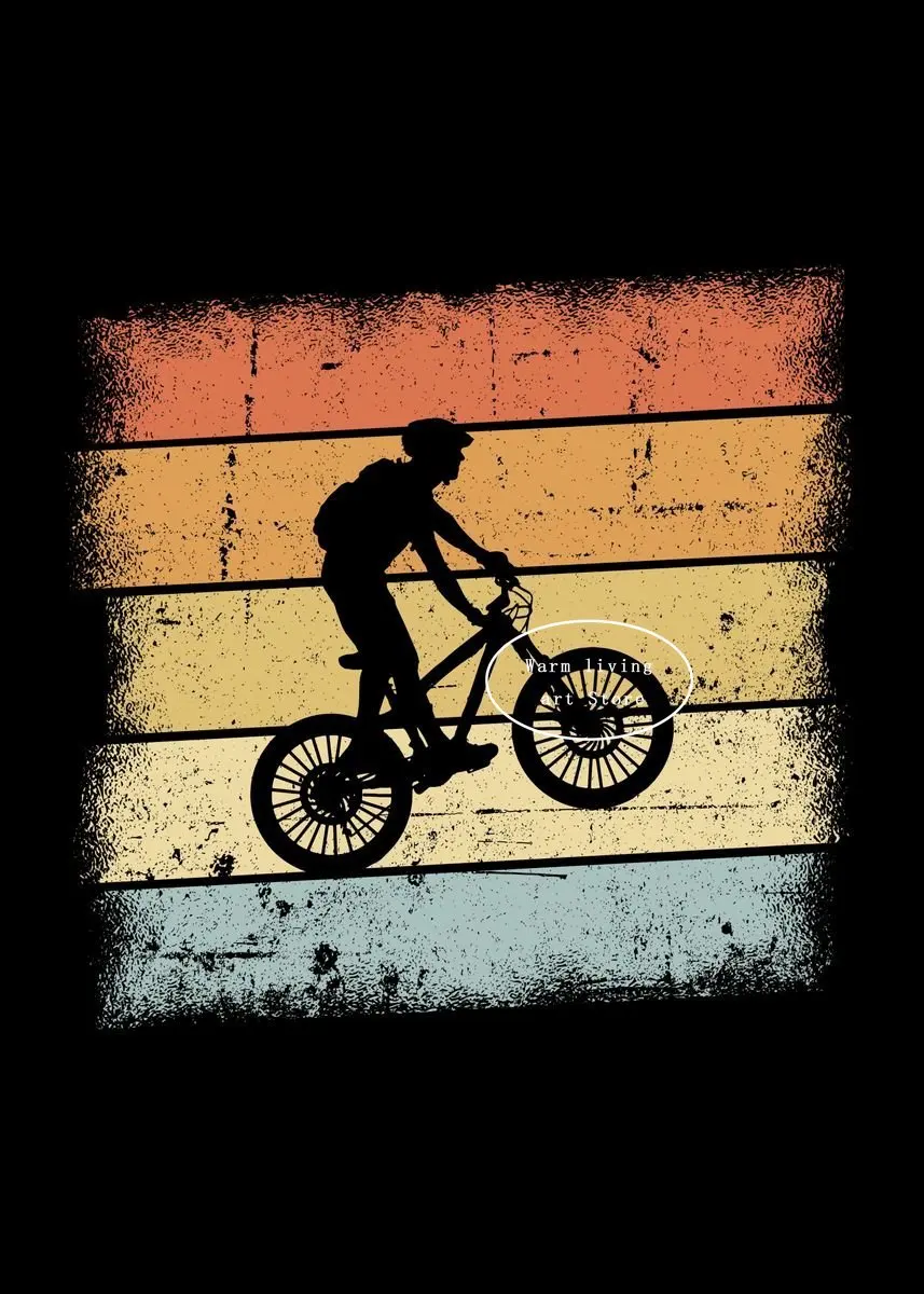 Plakat motywacyjny z rowerem górskim MTB Zielony
