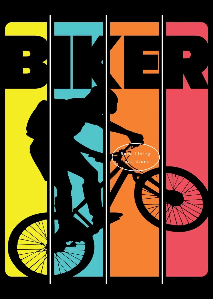 Plakat motywacyjny z rowerem górskim MTB żółty