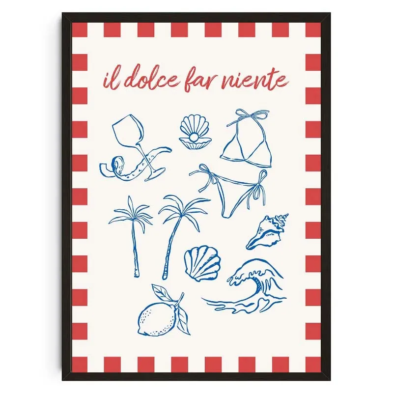 Plakat muszle na plaży z napisem Khaki