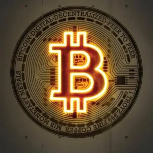 Plakat neonowy Bitcoin i Ethereum Biały