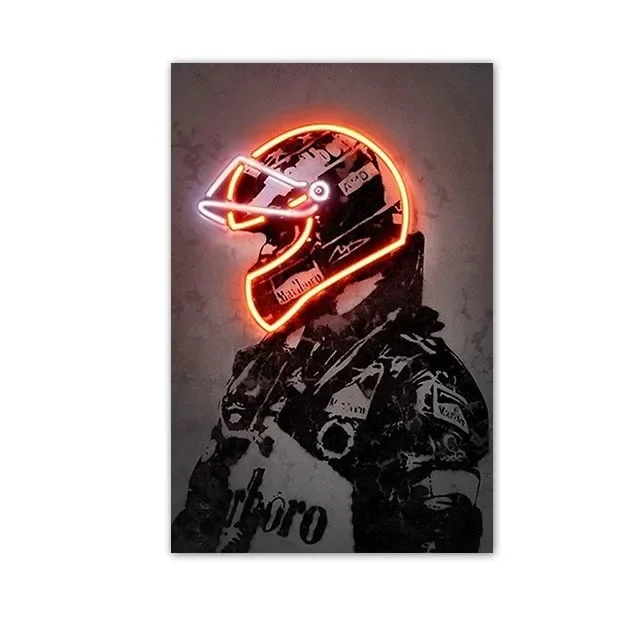Plakat neonowy kask motocyklowy Granatowy