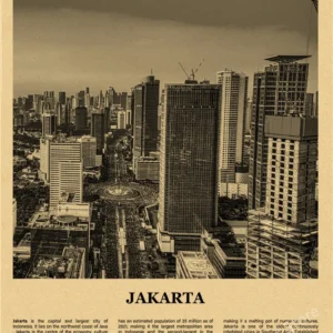 Plakat Nowy Jork vintage - miejska grafika podróżnicza Głęboka zielona