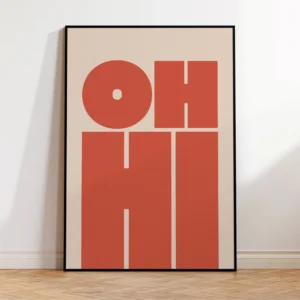 Plakat Oh Hi - minimalistyczny napis żółty