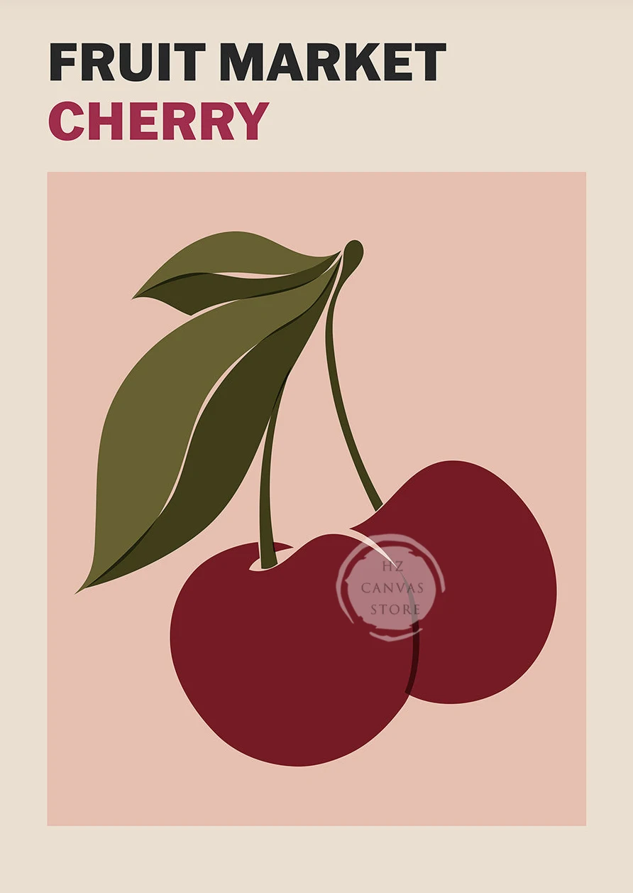Plakat owoce boho do kuchni Jasnozielony