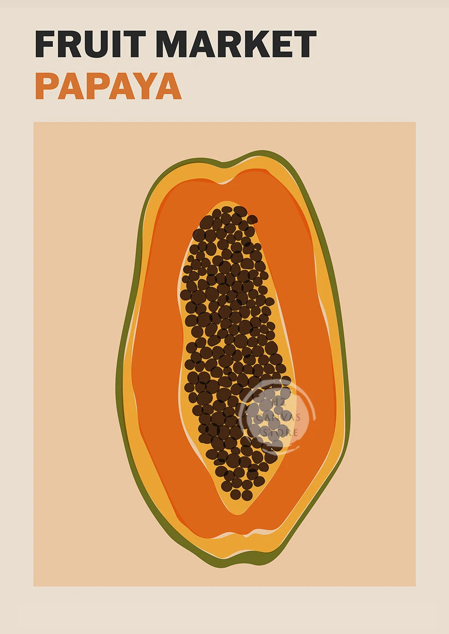 Plakat owoce boho do kuchni Zielony