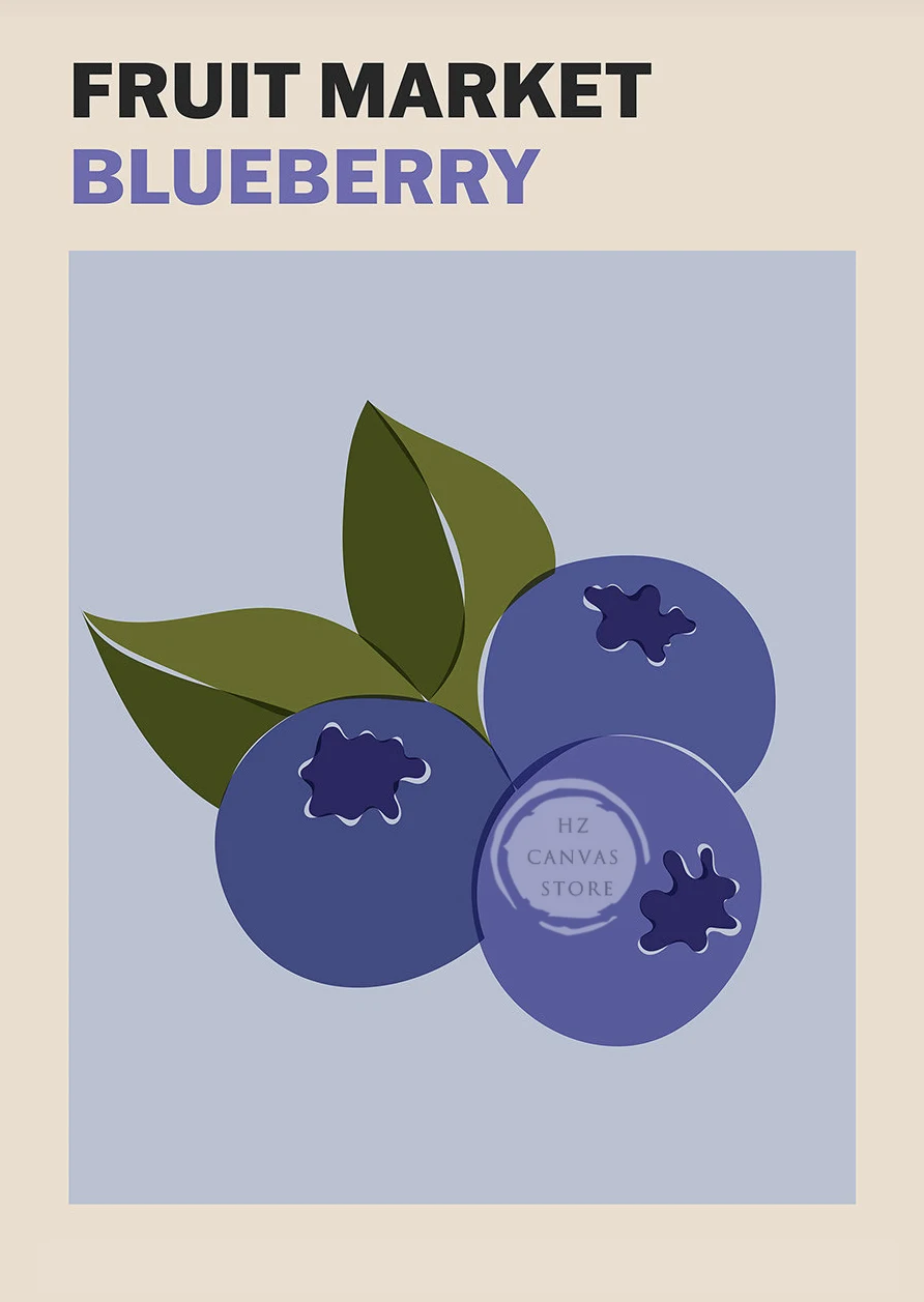 Plakat owoce boho do kuchni żółty