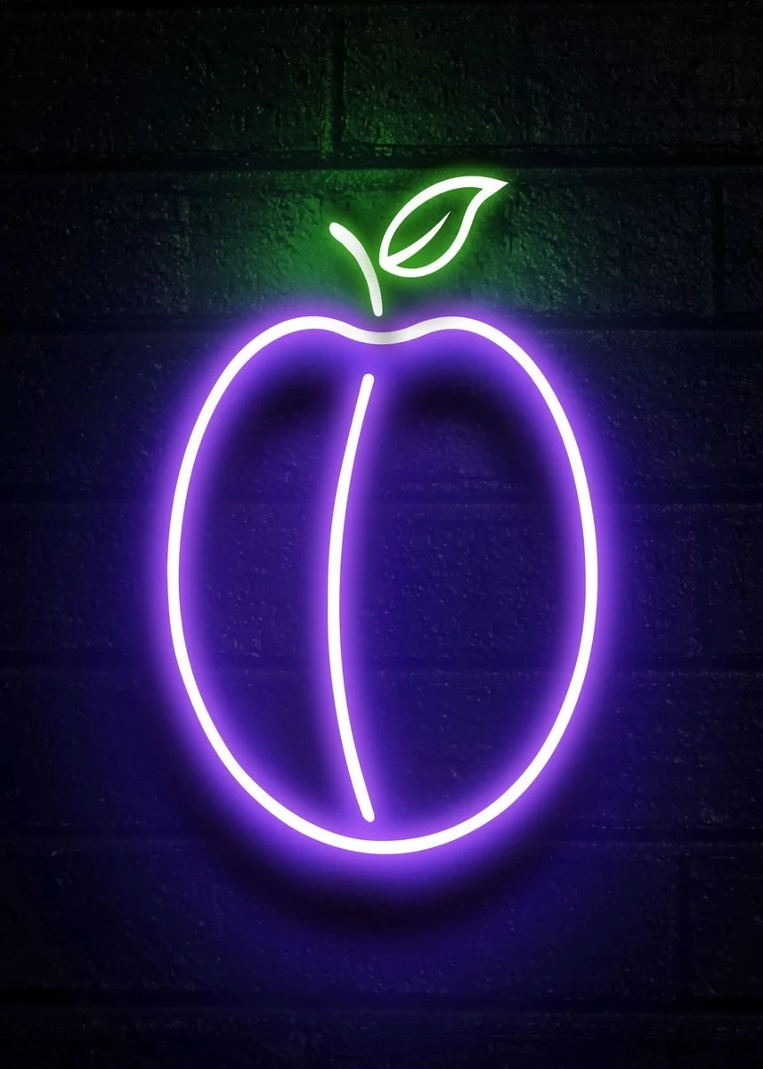 Owoce w stylu neon Ciemny szary