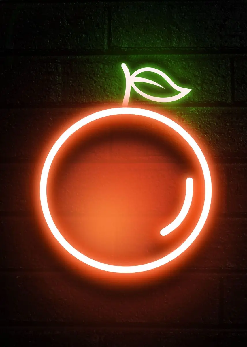 Owoce w stylu neon Jasnoszary