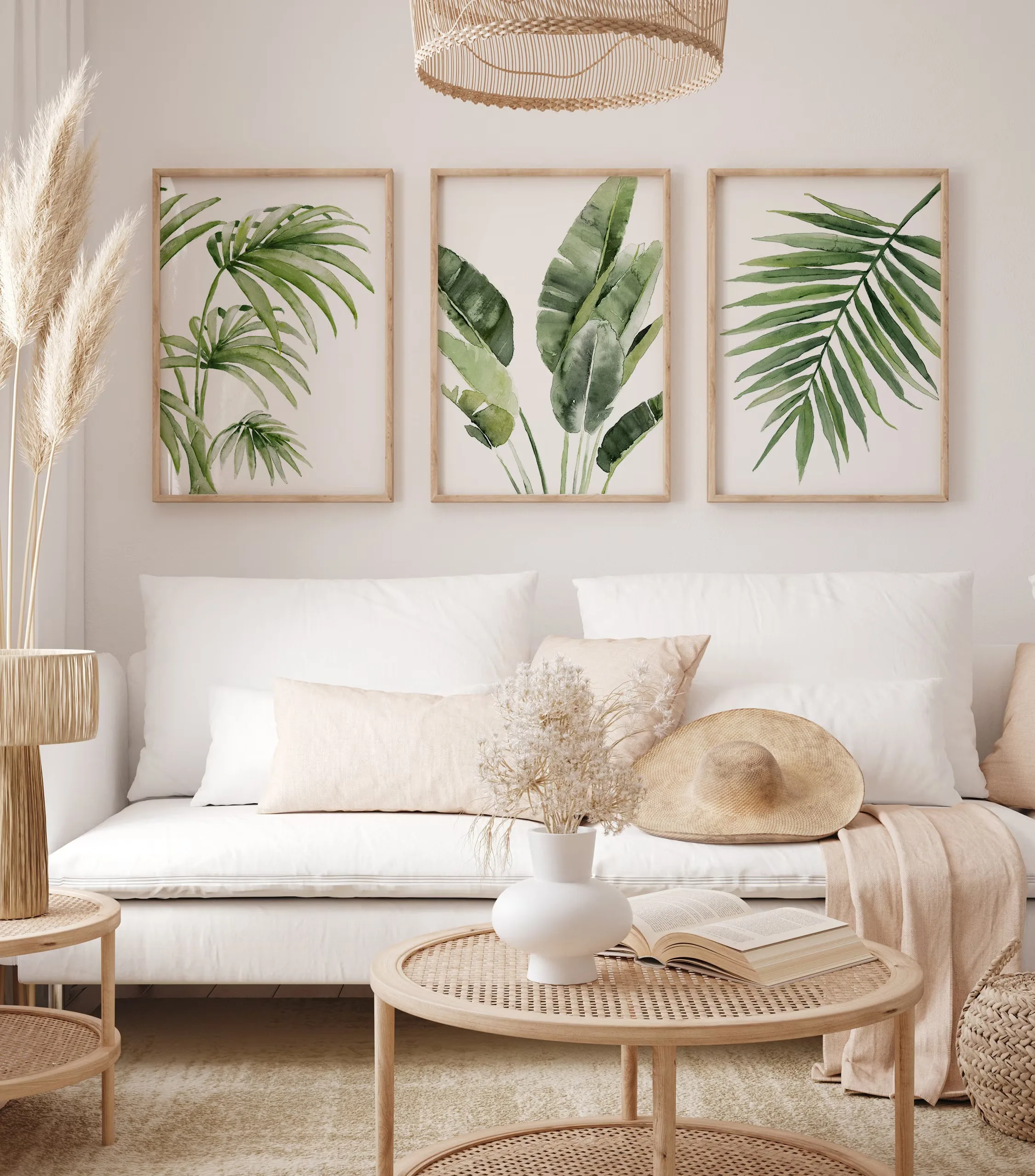 Palma w stylu retro akwarela Fioletowy/фиолетовый