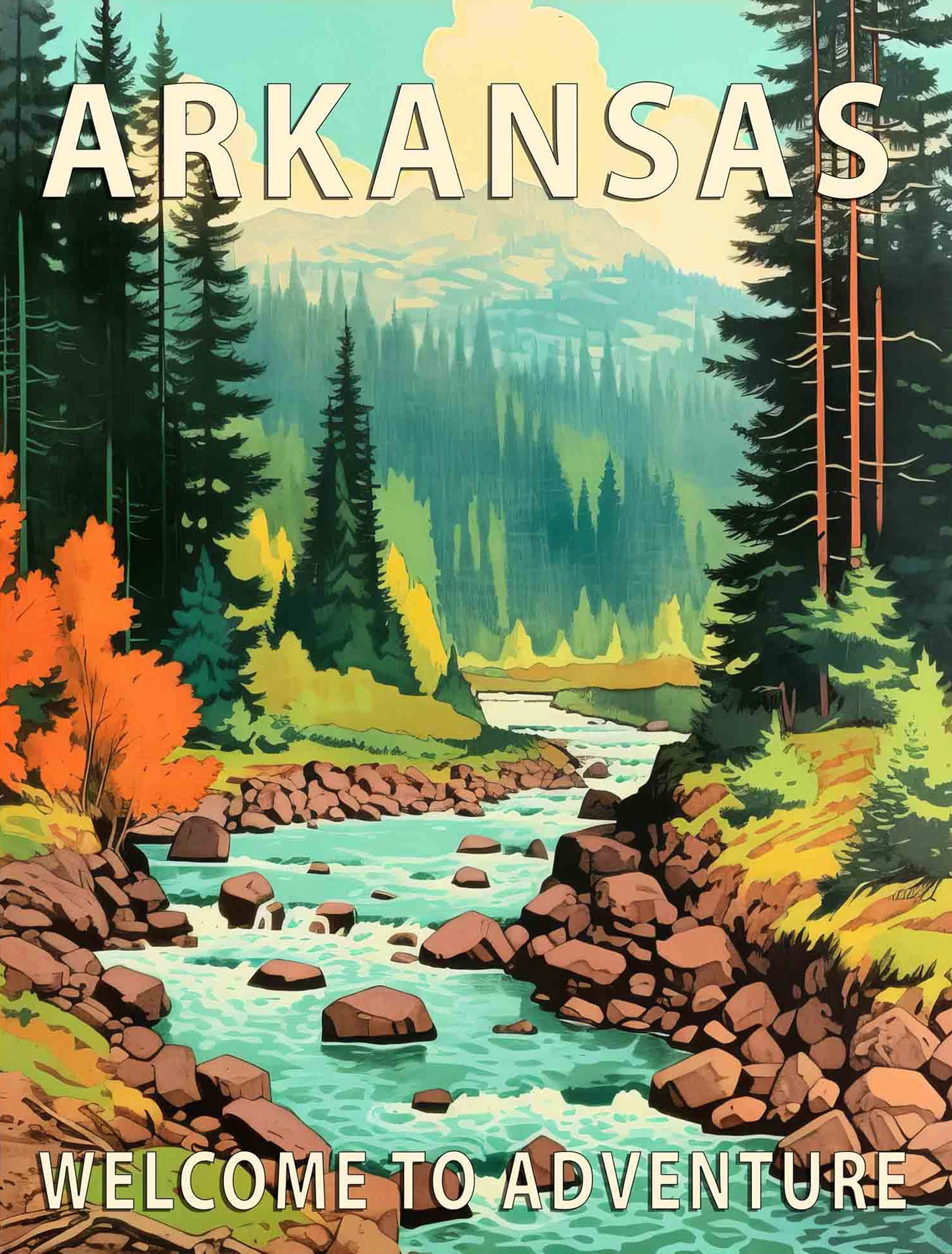 Plakat parki narodowe USA – krajobrazy w stylu retro Fioletowy/фиолетовый