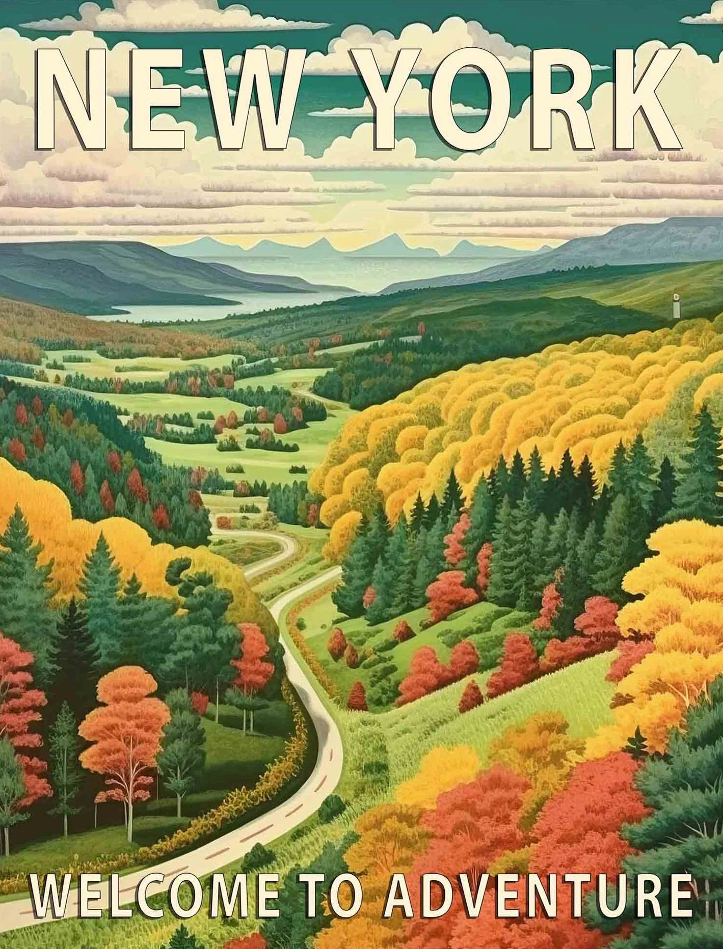 Plakat parki narodowe USA – krajobrazy w stylu retro Fioletowy
