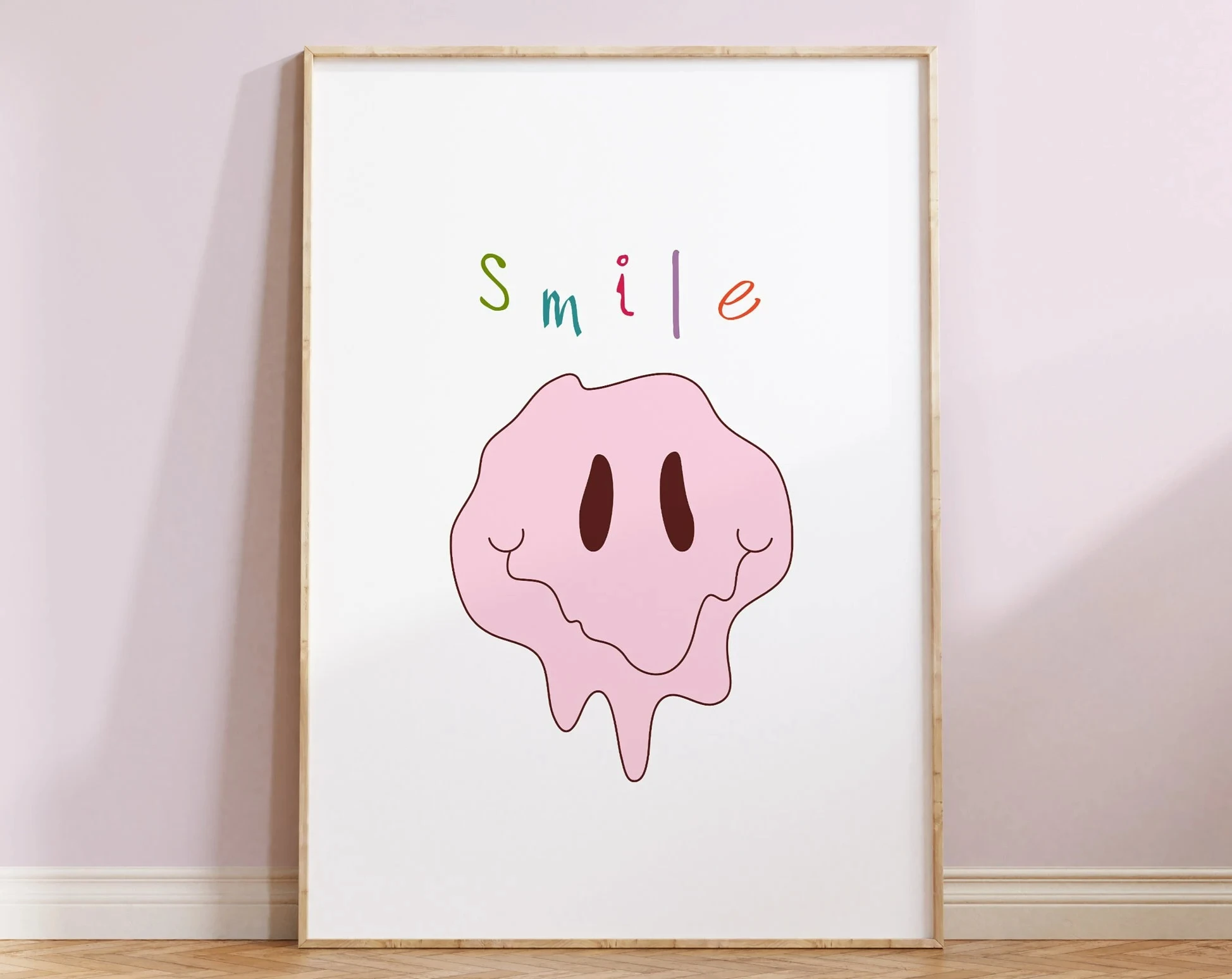 Słodki pastelowy plakat dla dzieci Czerwony