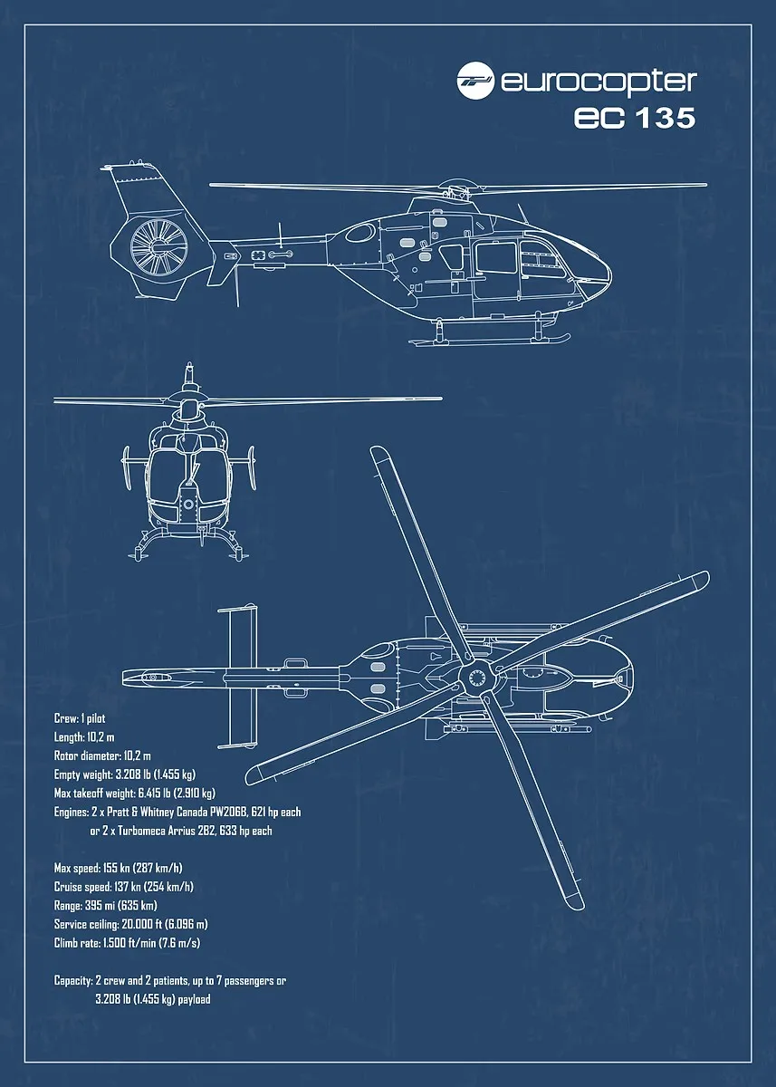 Plakat patentowy samolotu myśliwca - schemat Fioletowy