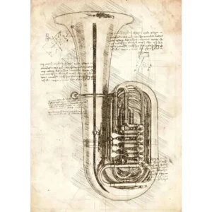 Plakat z instrumentami muzycznymi - pianino i skrzypce Fioletowy/фиолетовый