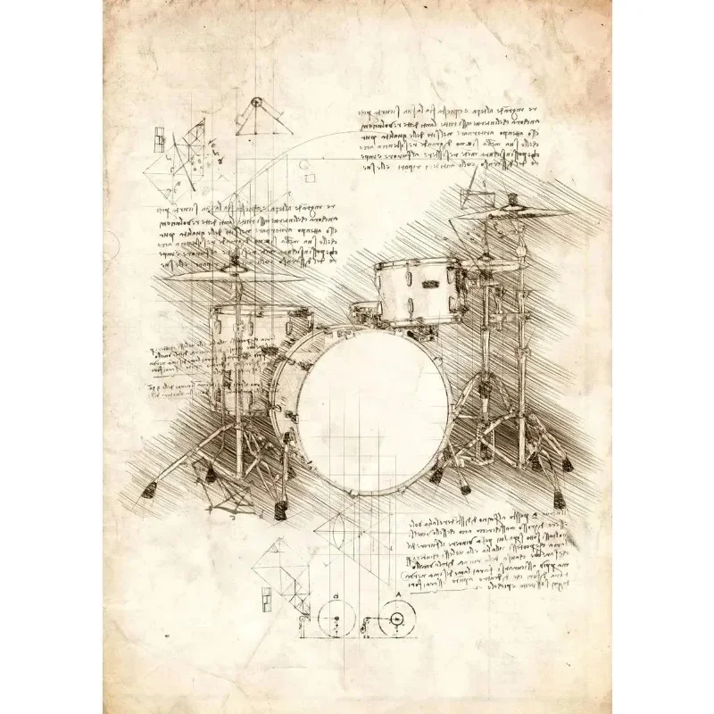 Plakat z instrumentami muzycznymi - pianino i skrzypce Jasnoszary