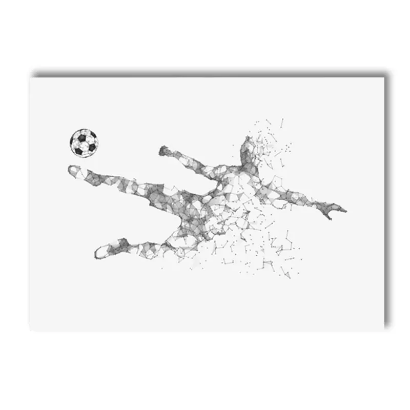 Piłka nożna - minimalistyczny plakat abstrakcyjny Fioletowy