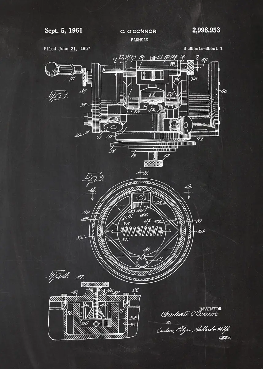 Plakat plany silnika - grafika dla mechanika vintage Głęboki niebieski