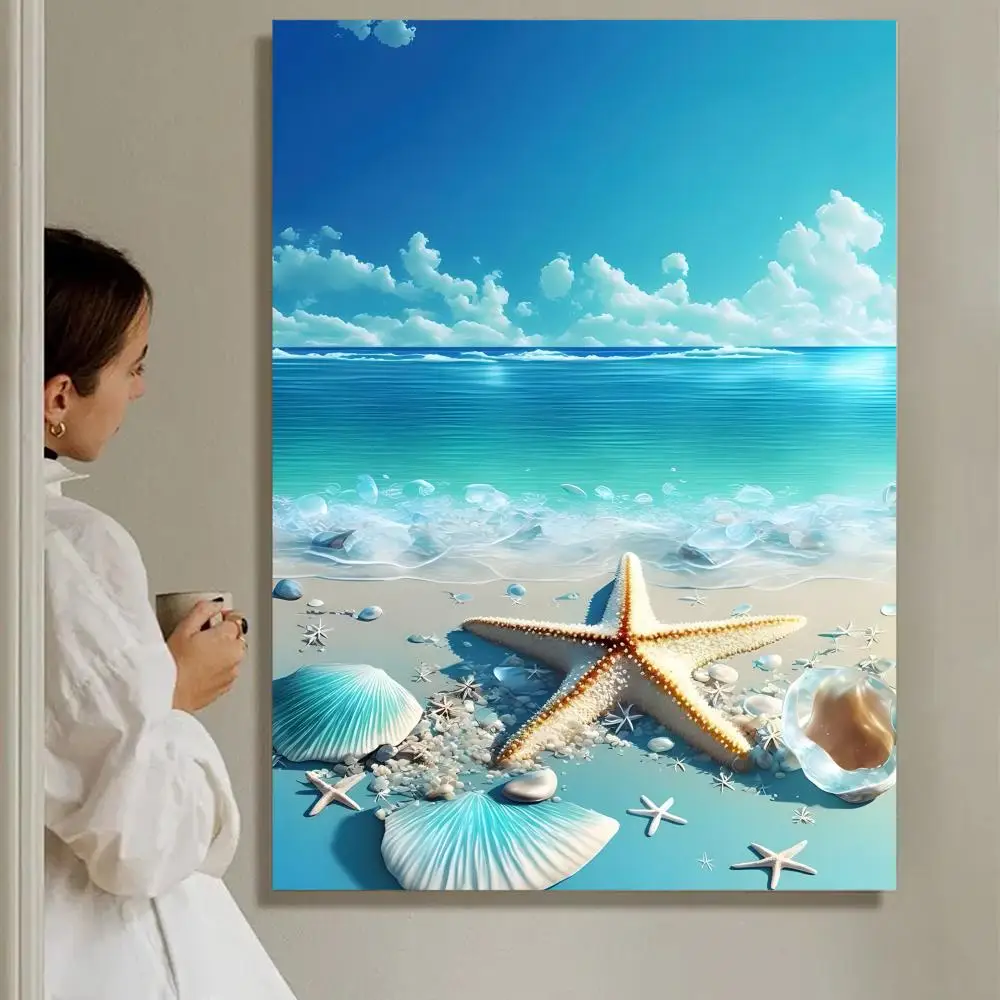 Plakat plaża i fala oceanu - nowoczesna grafika ścienna Czarny