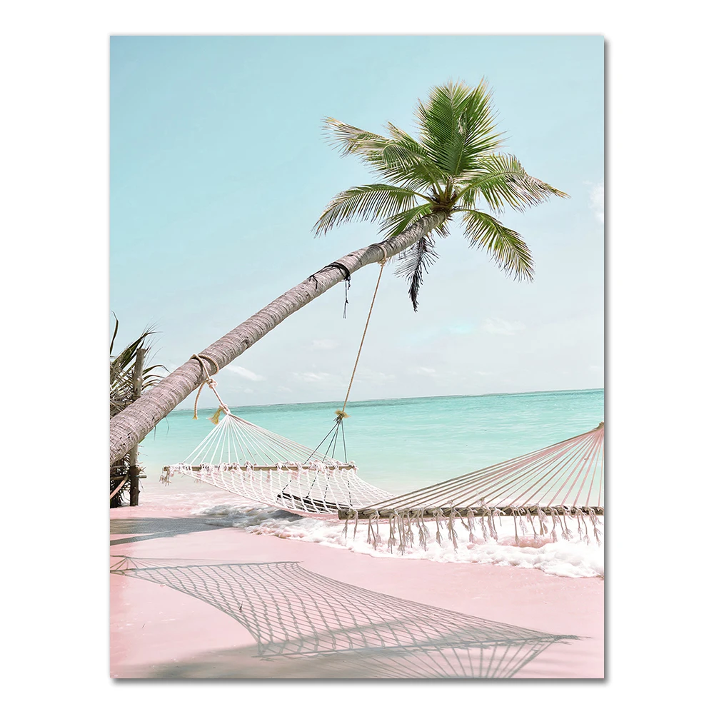 Plakat plaża muszla i ananas w stylu Nordic Zielony