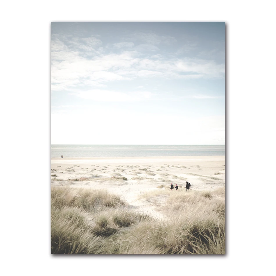 Plaża i ocean - letni plakat z żółwiem Khaki