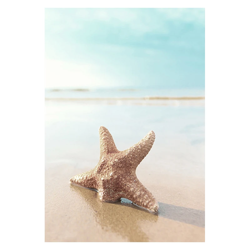 Plaża i ocean - letni plakat z żółwiem Jasnożółty