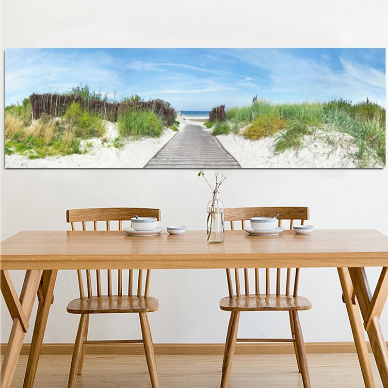 Plakat plaża i wydmy - nadmorski krajobraz Czekolada