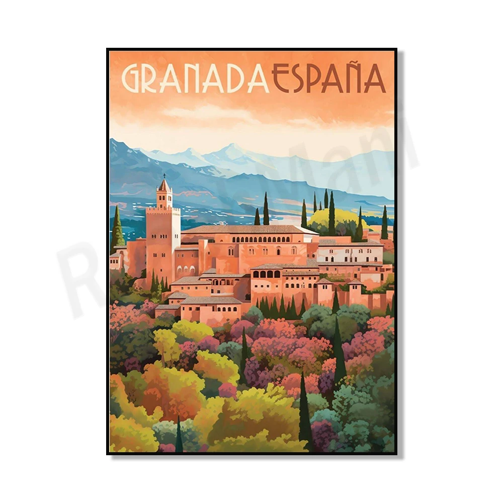Plakat podróżniczy Hiszpania - śródziemnomorski krajobraz Burgundia