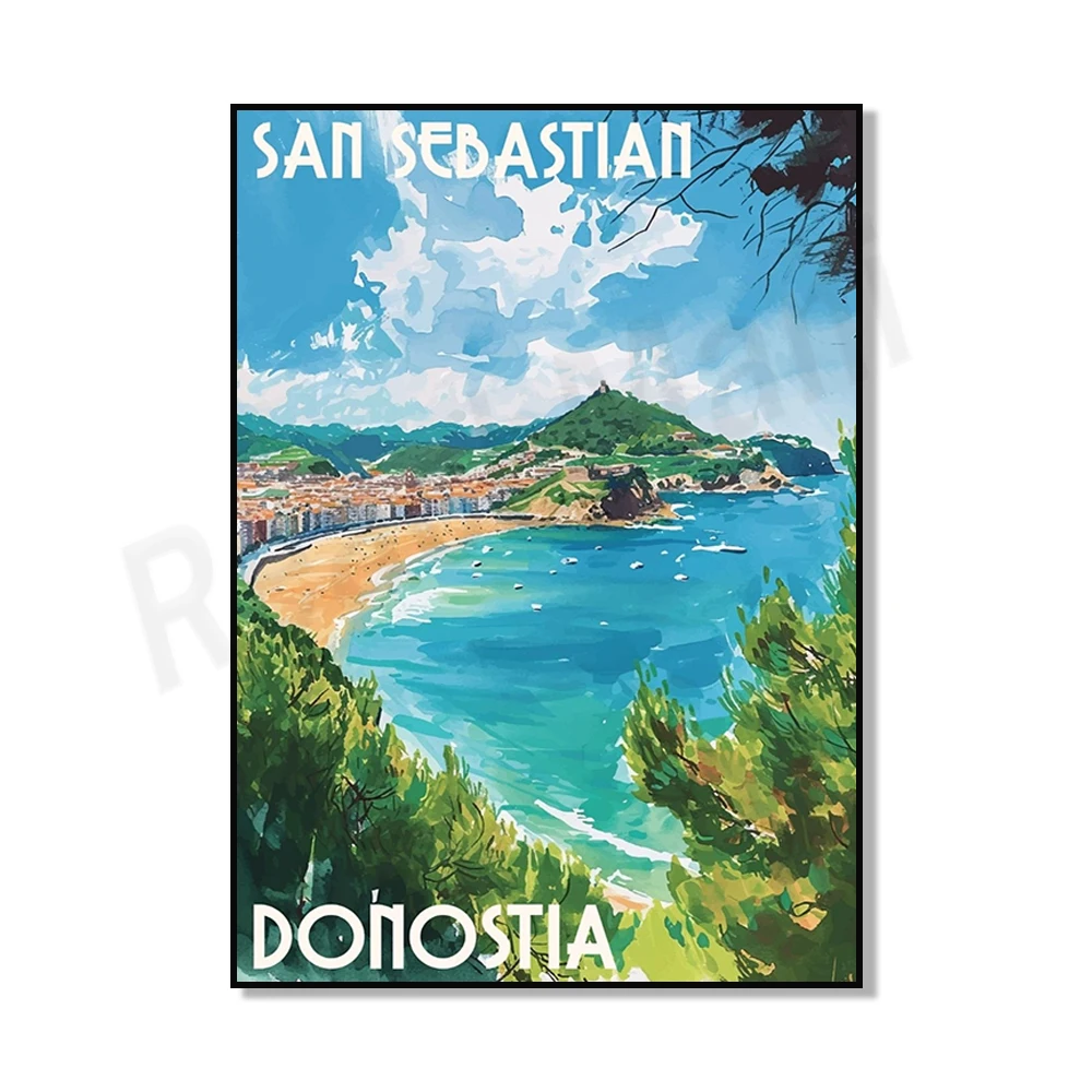 Plakat podróżniczy Hiszpania - śródziemnomorski krajobraz Zielony