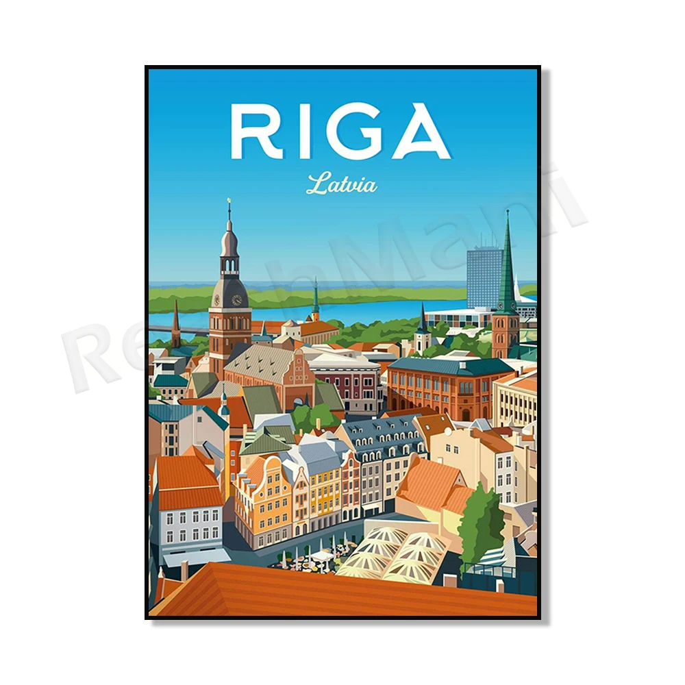 Plakat podróżniczy miasta Europy Fioletowy
